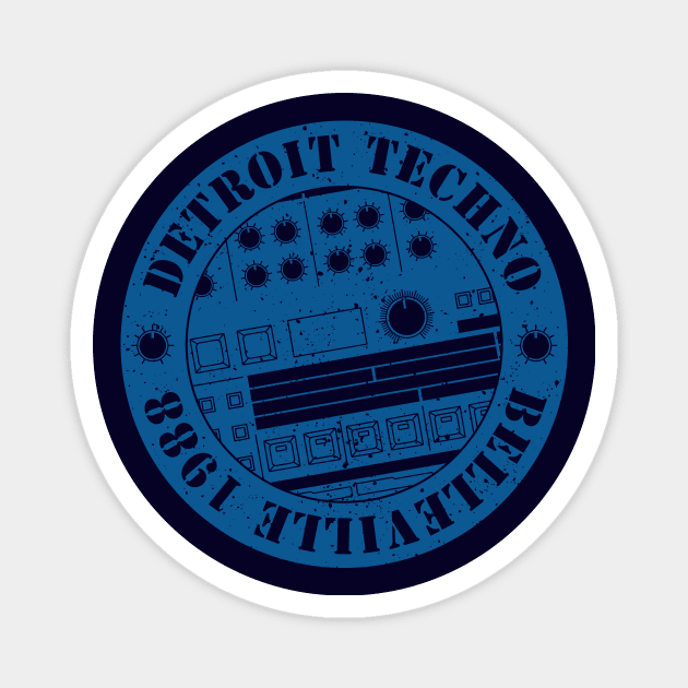 909 Drum Machine Detroit Techno Magnet by Atomic Malibu